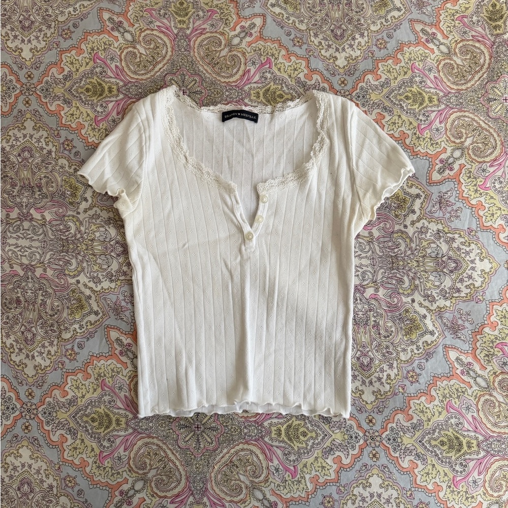 Brandy Melville Pointelle Crop Top